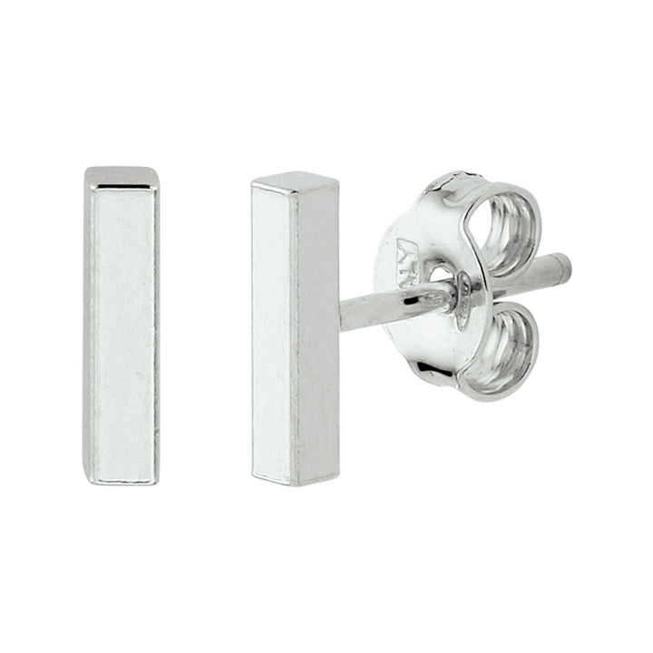 Ohrstecker Stab Silber rhodiniert