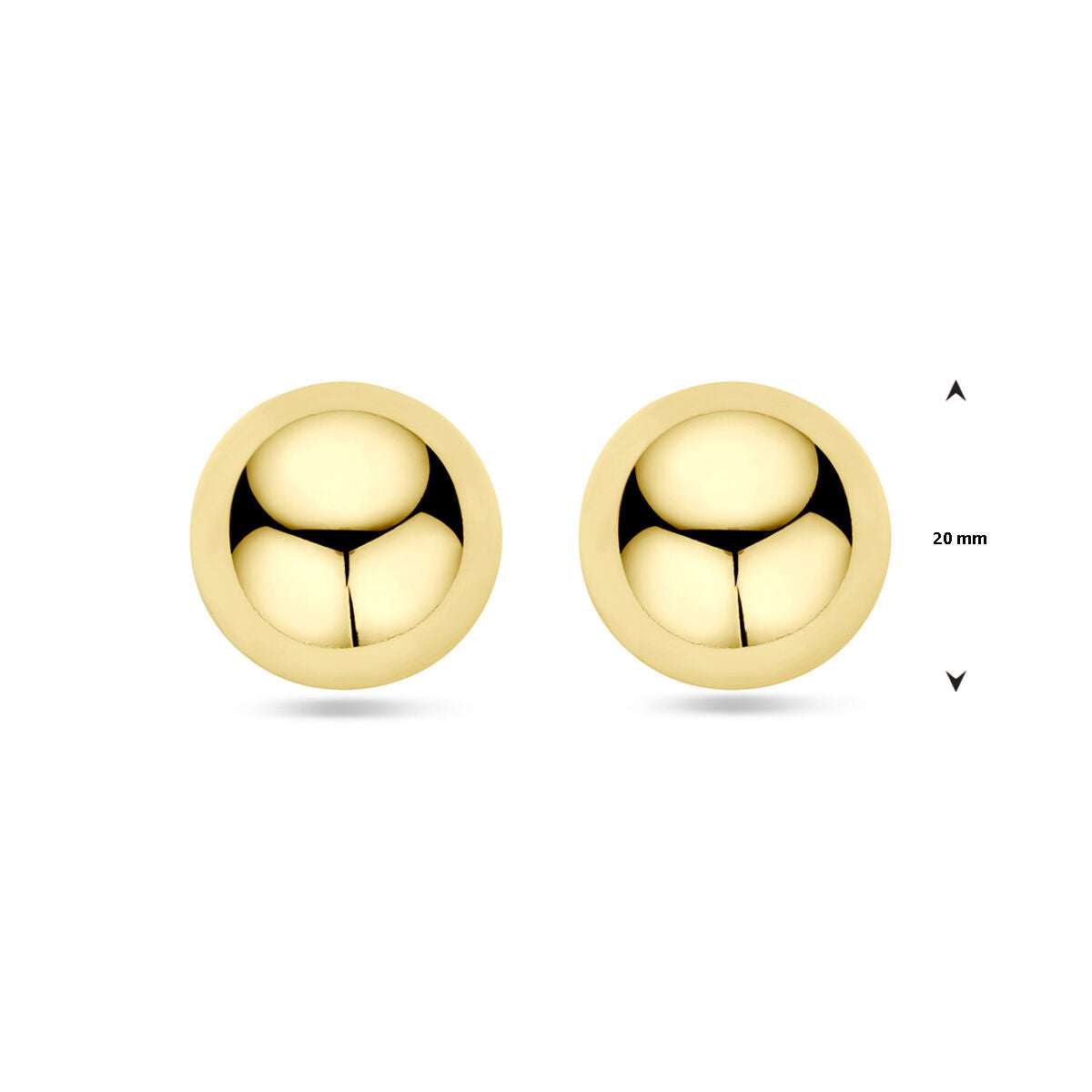 Ohrstecker Halbrund 1 Mikron versilbert (gelb)