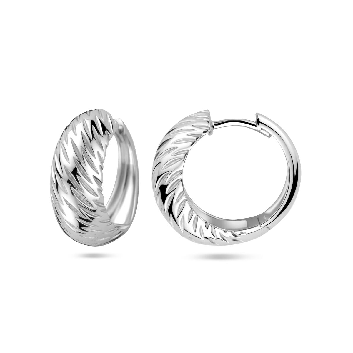 Klappohrringe poliert/matt 18 mm Silber rhodiniert
