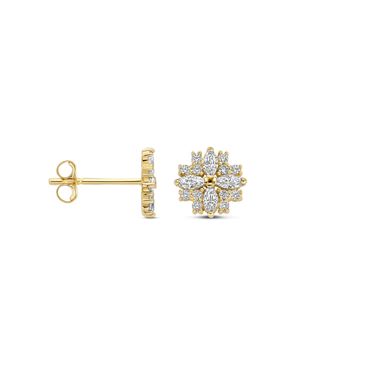 Ohrstecker Zirkonia 7 mm 14 K Gelbgold