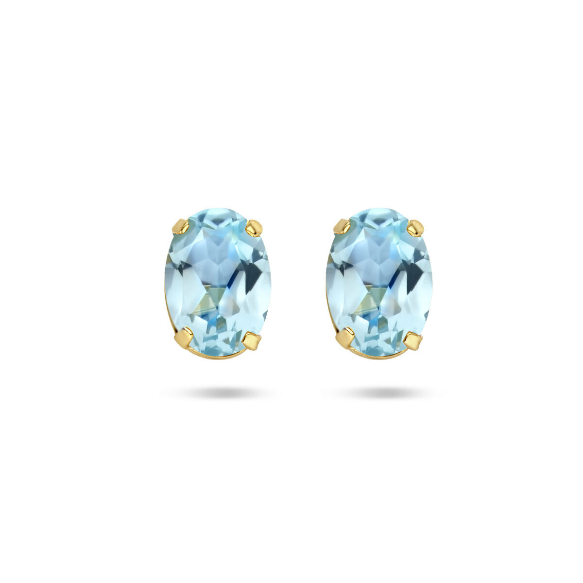 Ohrstecker mit ovalem blauen Topas in 14K Gelbgoldfassung