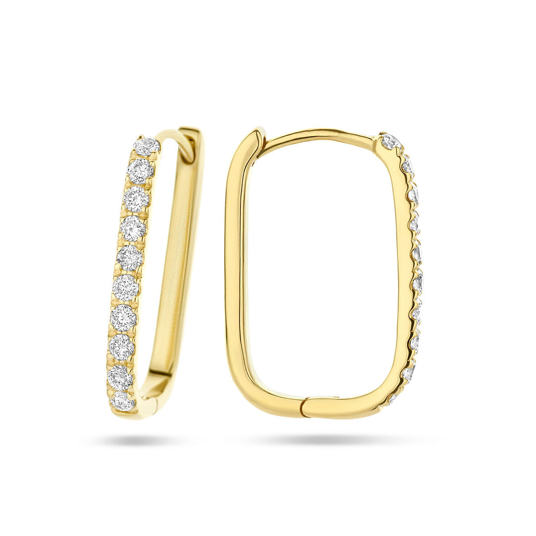 Ohrhänger Büroklammer Diamant 0,22 ct (2x 0,11 ct) H SI 14 K Gelbgold