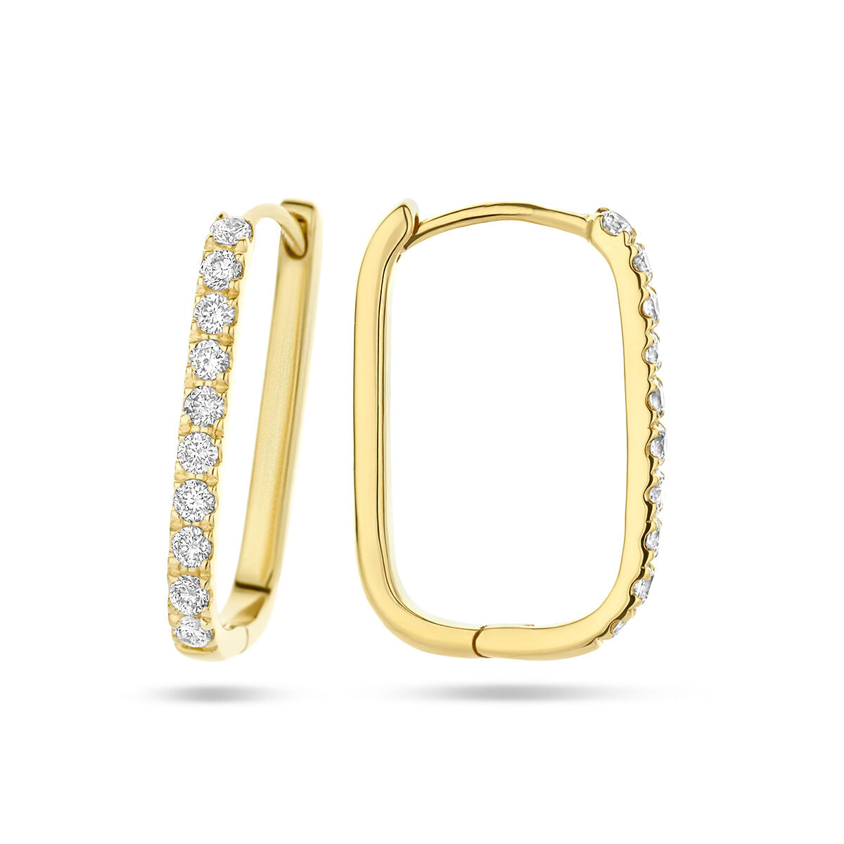 Ohrhänger Büroklammer Diamant 0,22 ct (2x 0,11 ct) H SI 14 K Gelbgold