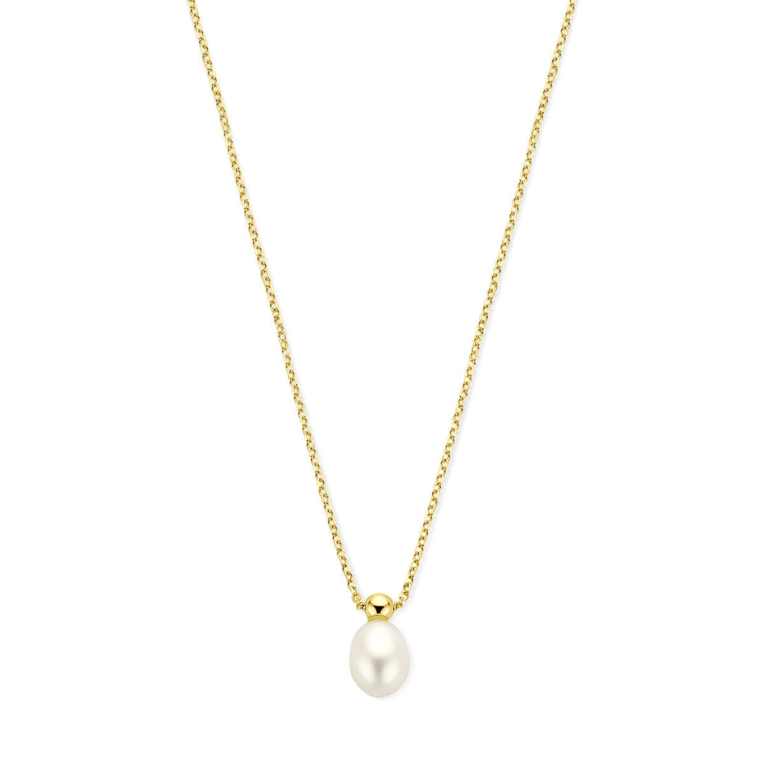 Halskette Perle 42 + 3 cm 14K Gelbgold