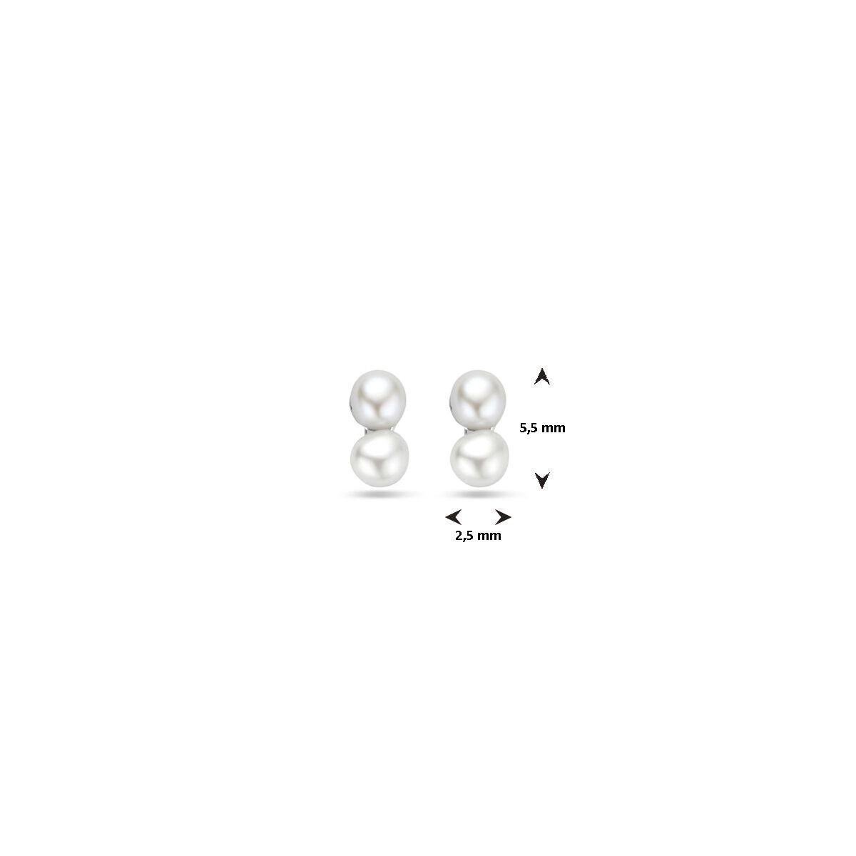 Ohrstecker Perle 5,5 mm Silber rhodiniert