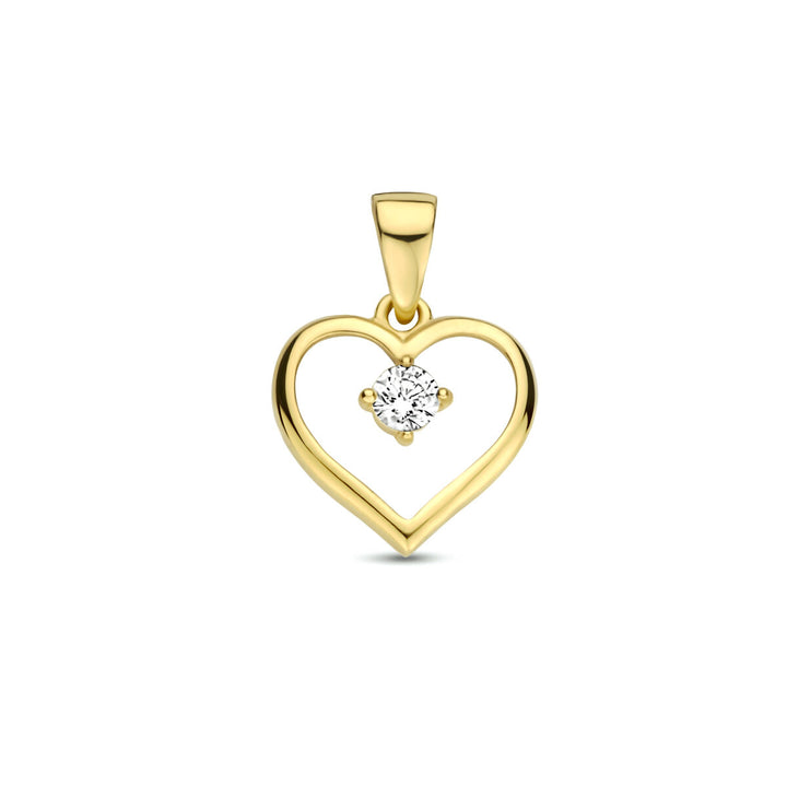 Anhänger Herz Zirkonia 14K Gelbgold