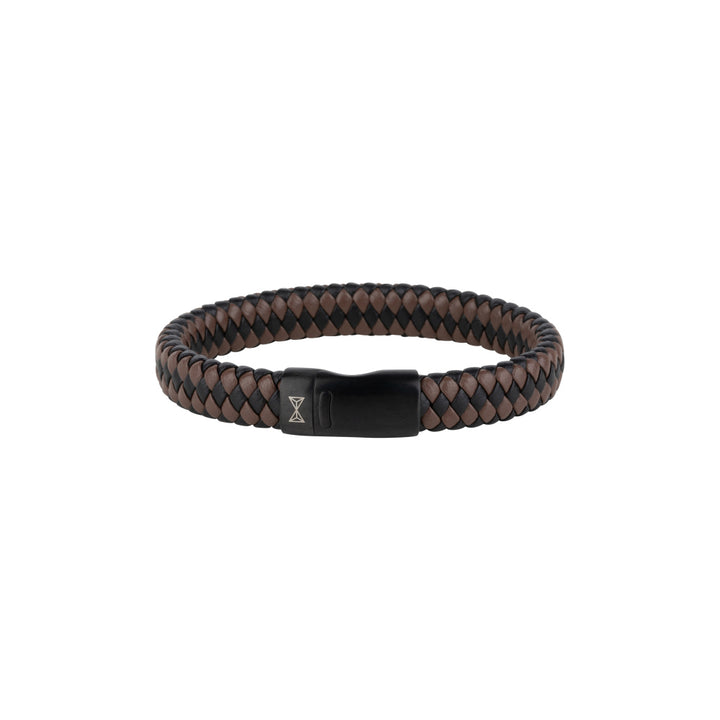 Lederarmband Herren - Iron Jack Schwarz-Braun-auf-Schwarz