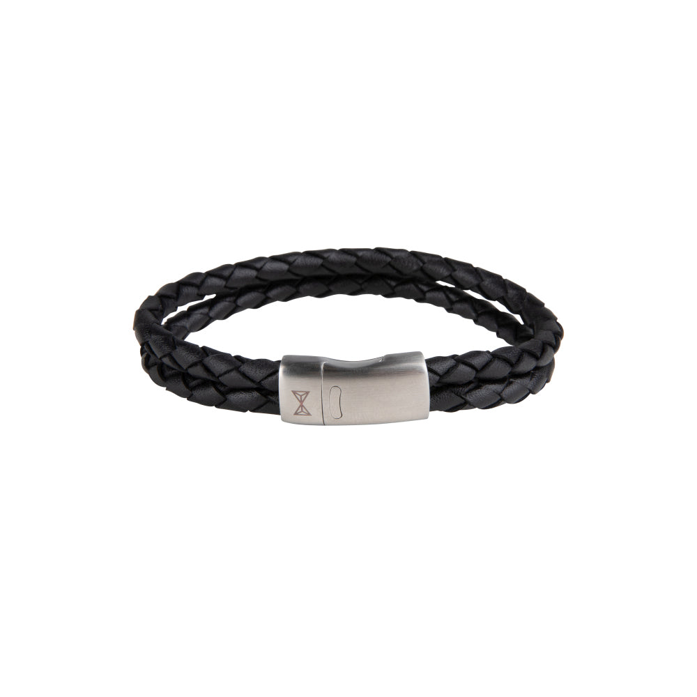 Herren-Lederarmband - Iron Double Shot Black