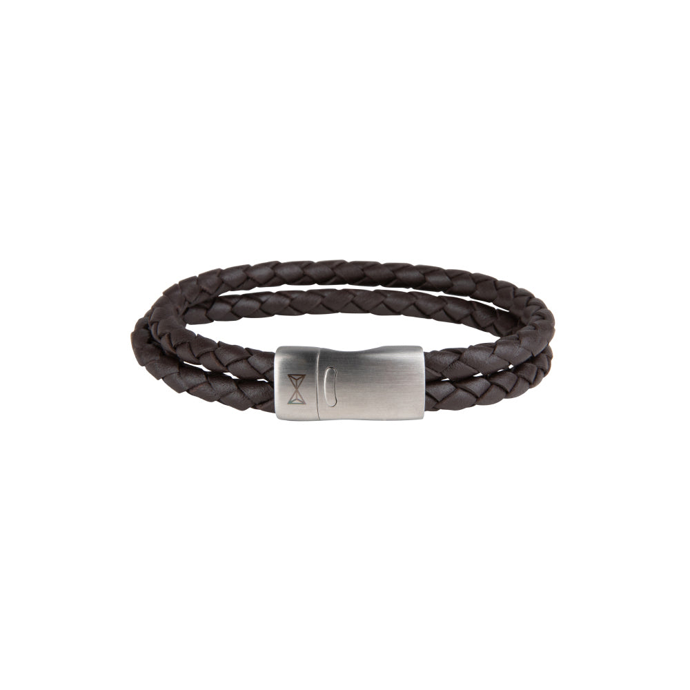 Herren-Lederarmband – Iron Double Shot Brown