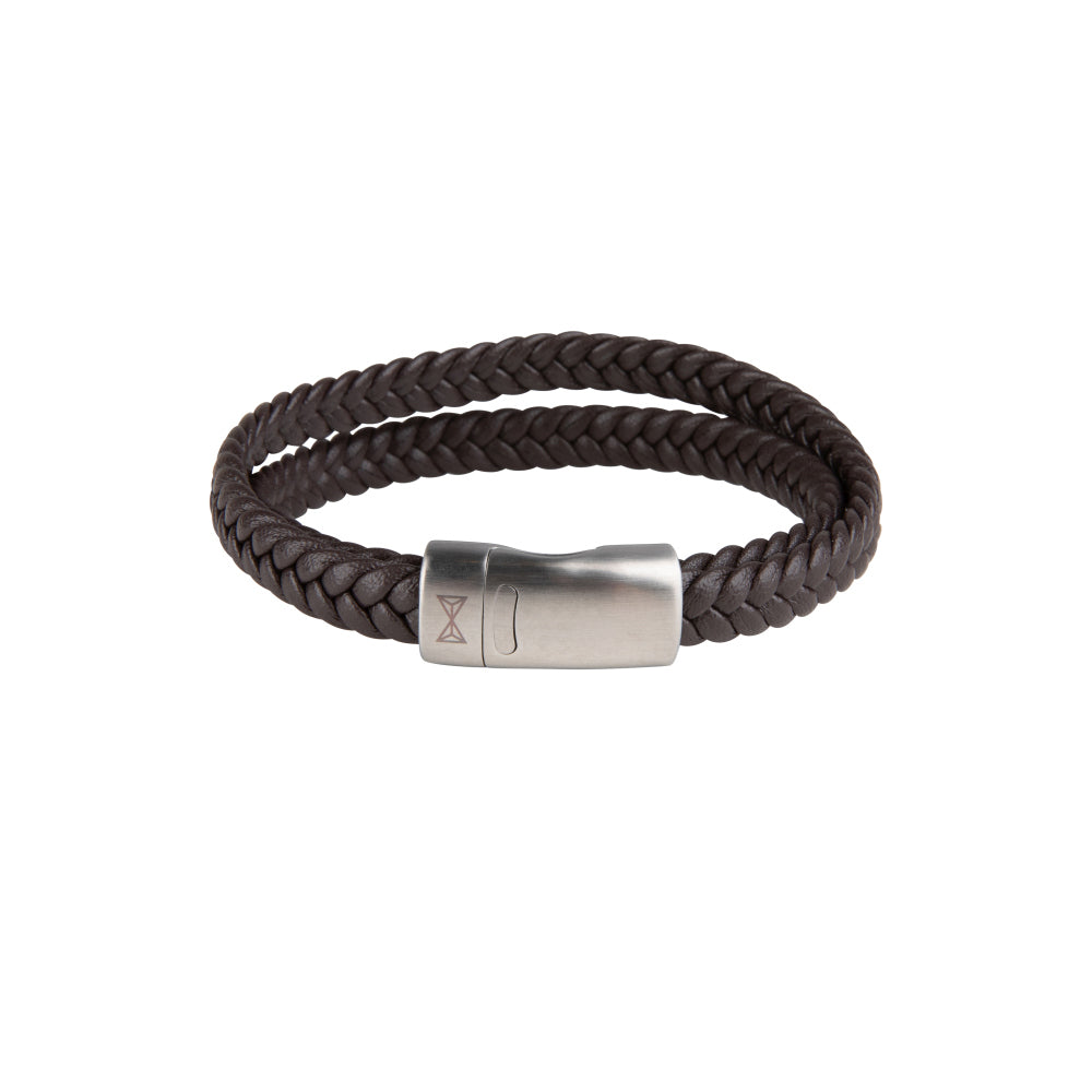 Lederarmband Herren - Double Flat String Brown