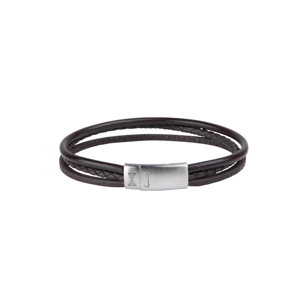 Lederarmband Herren - Dainty Three String Brown