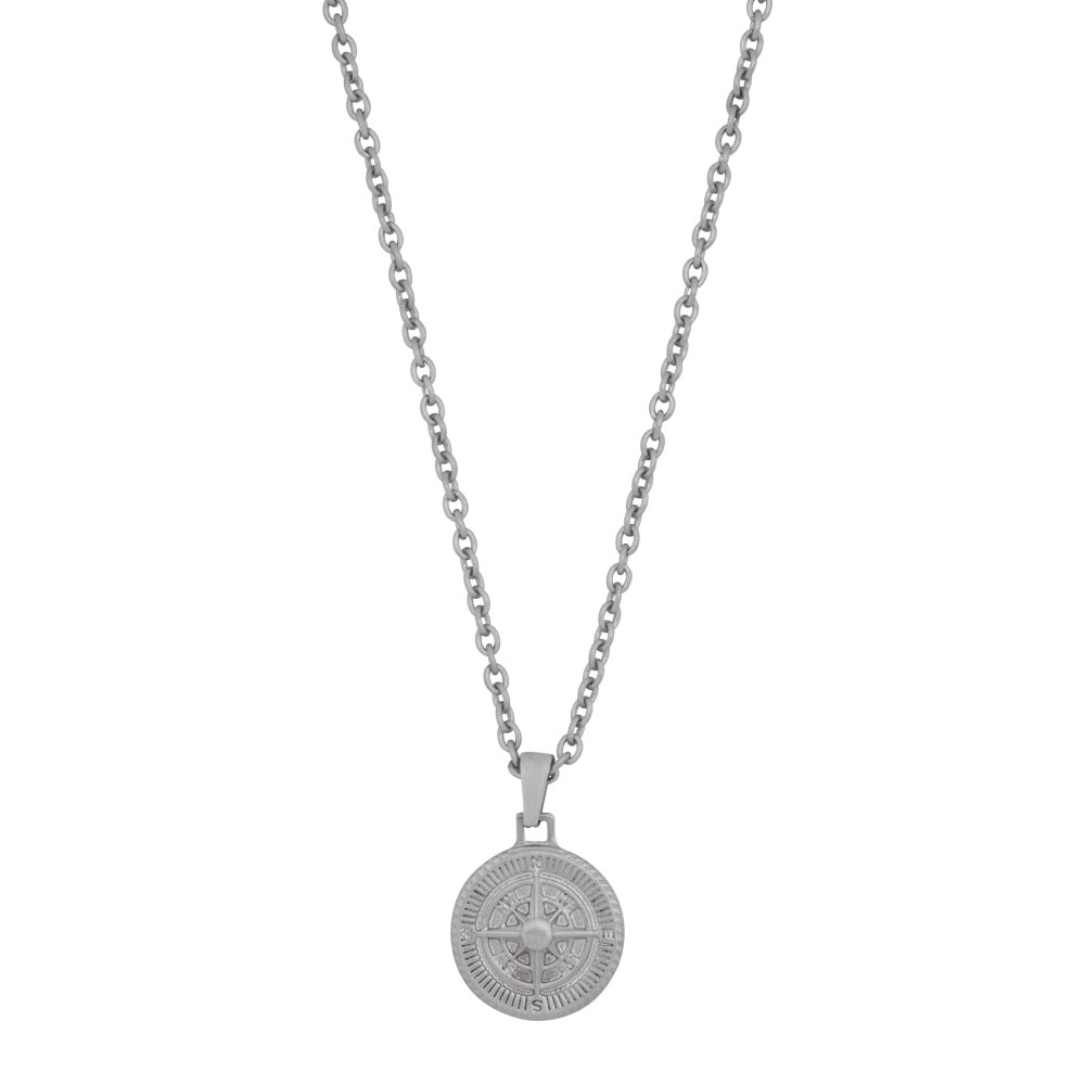 Silberhalskette Herren - Halskette Boussole - Inox
