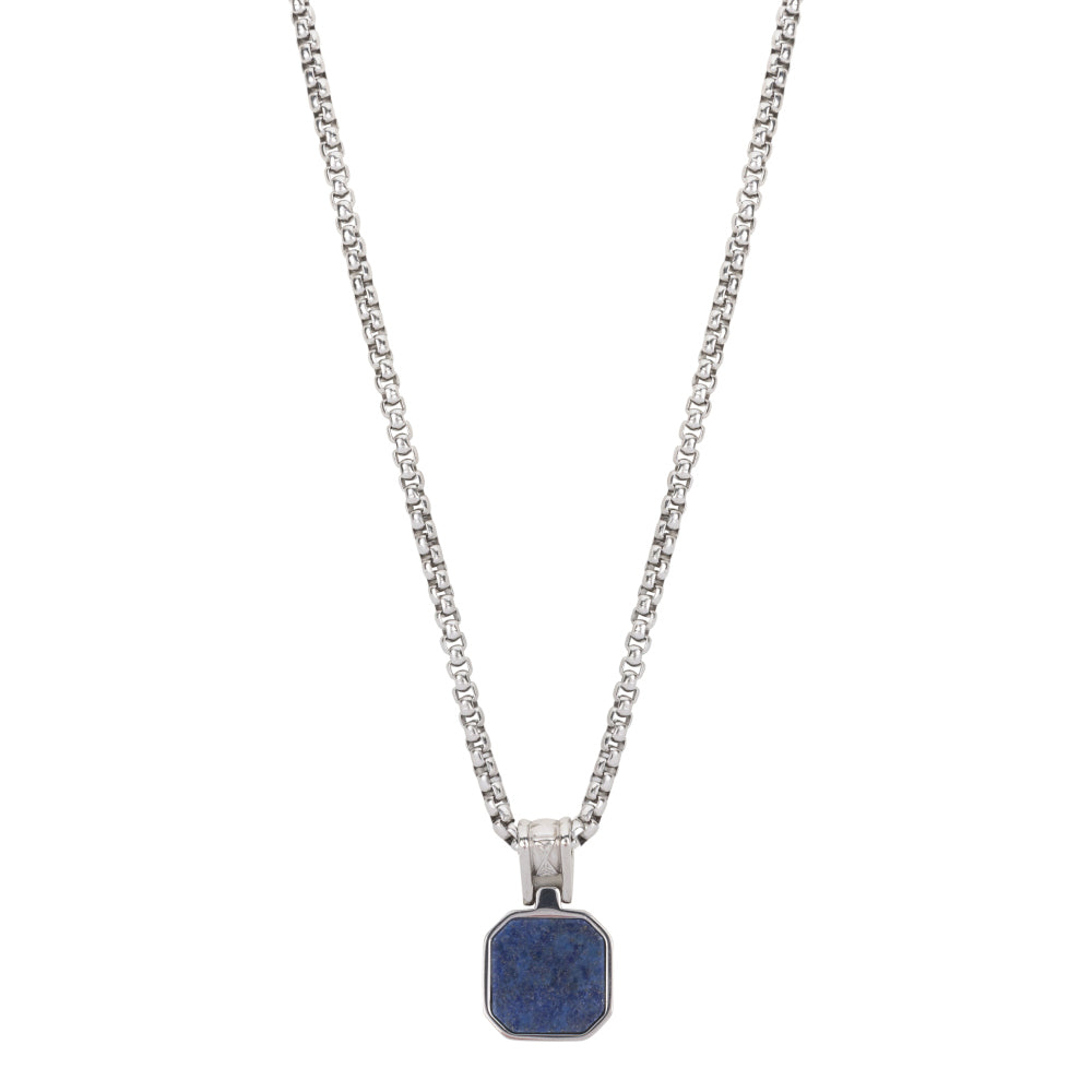 Silberkette Herren - Halskette Rolo Lapis Rocks