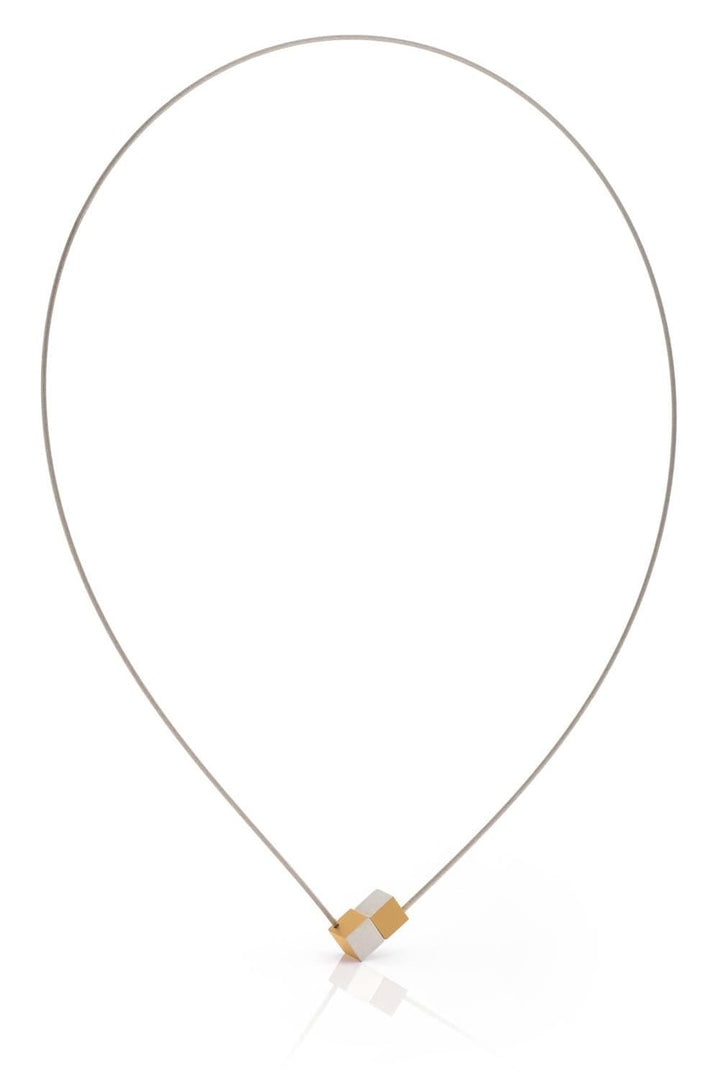 Halskette Zwei Würfel Gold|Gelb C205G
