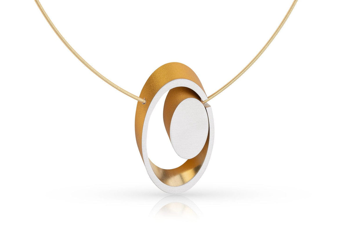 Halskette Oval Ineinander Goldfarben|Gelb C246G