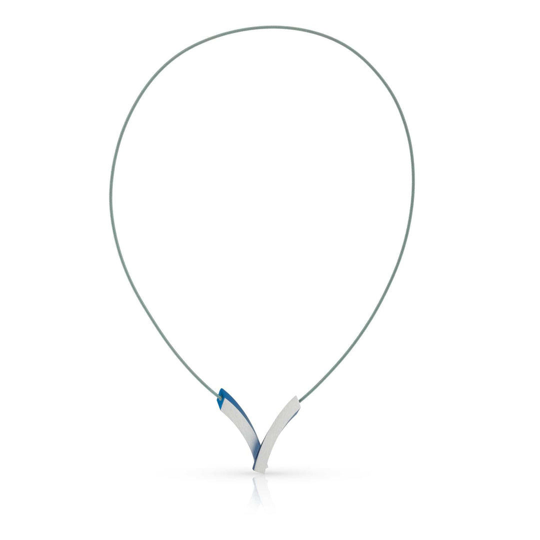 Halskette V-Bögen übereinander Blau C255B