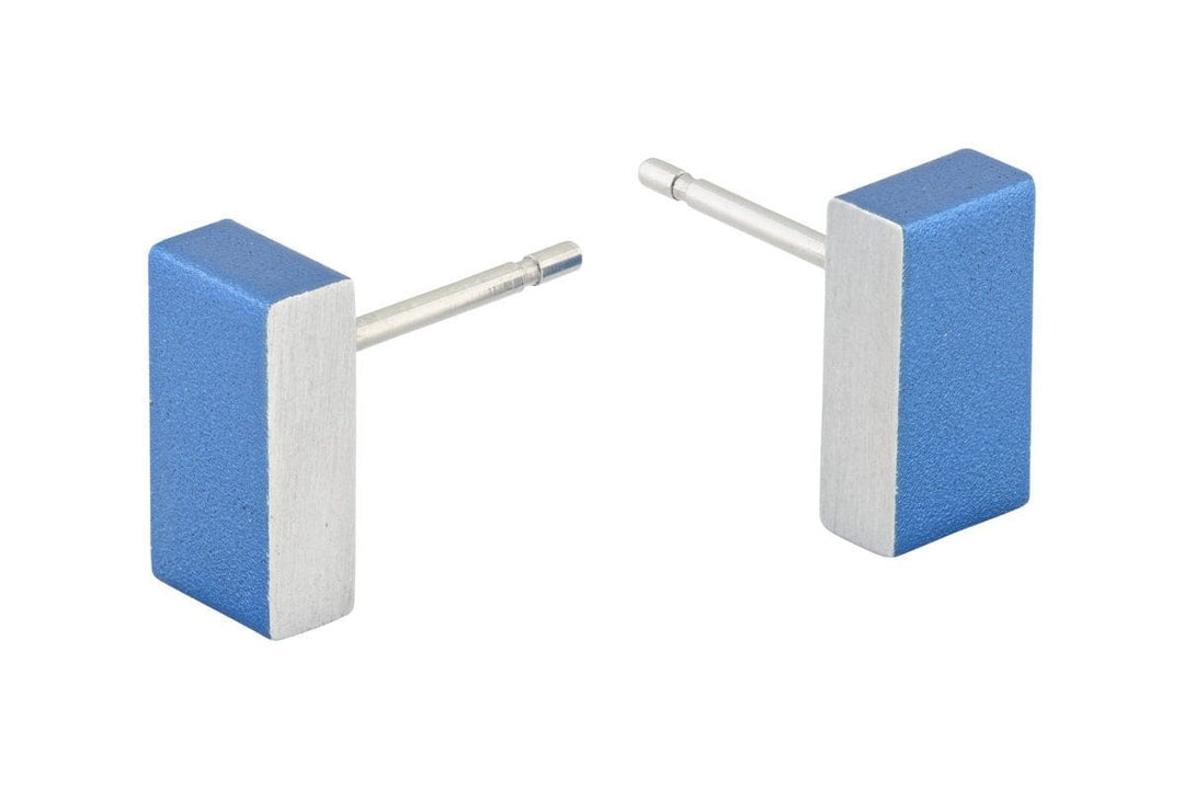 Ohrstecker Rechteck Blau O23B