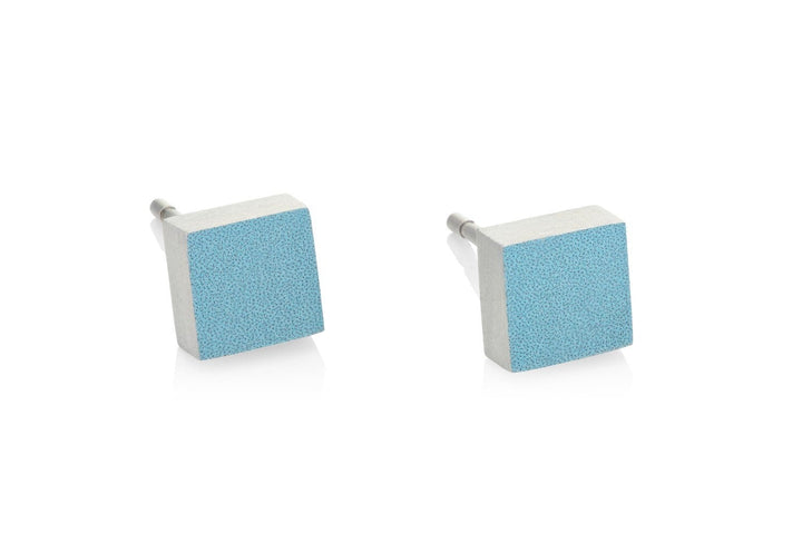 Ohrstecker Kleines Quadrat Blau O37B