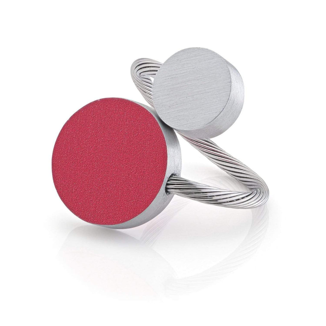 Ring Zwei runde Formen Rot R5R