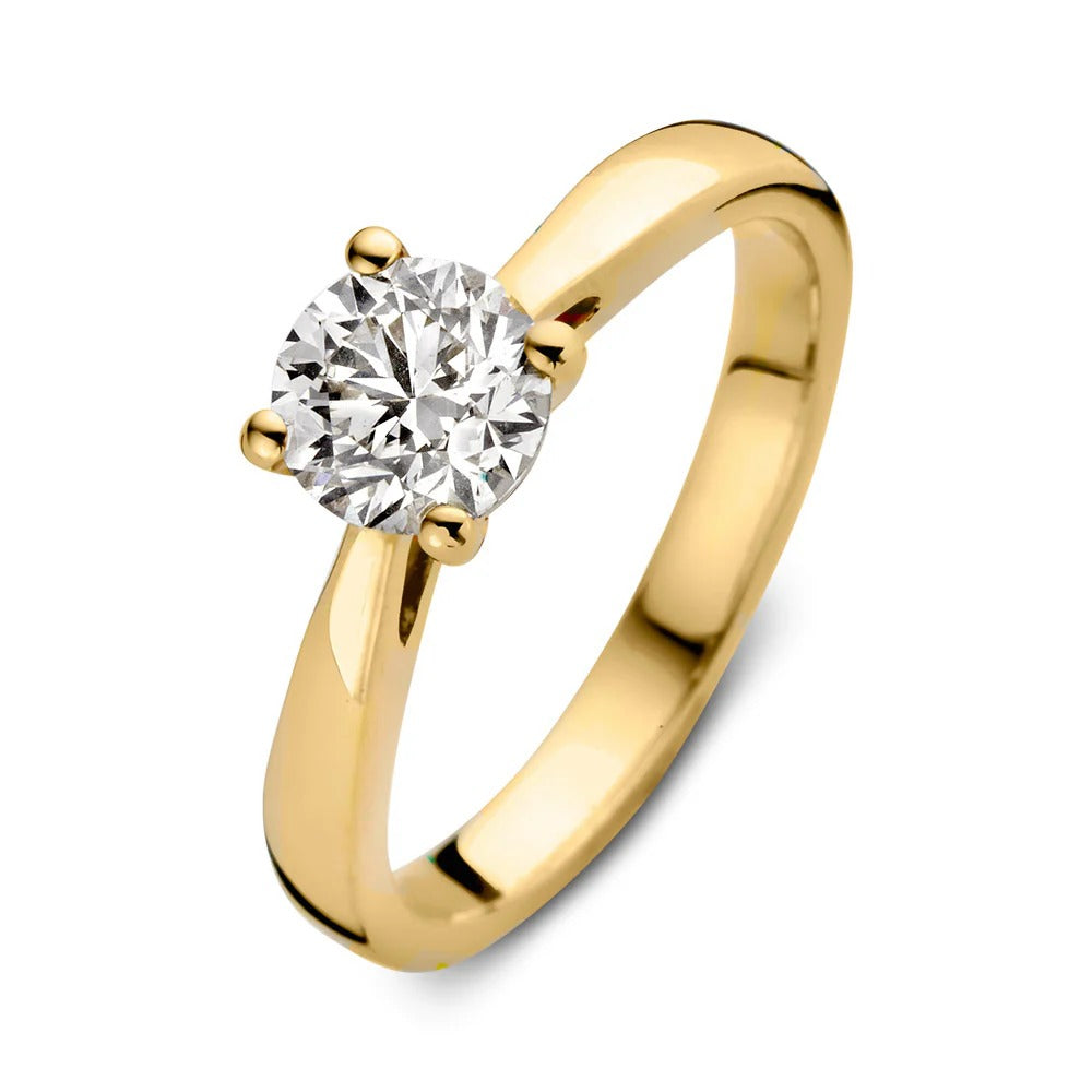 Ring aus Gelbgold mit rundem Diamanten von 1,00 Karat