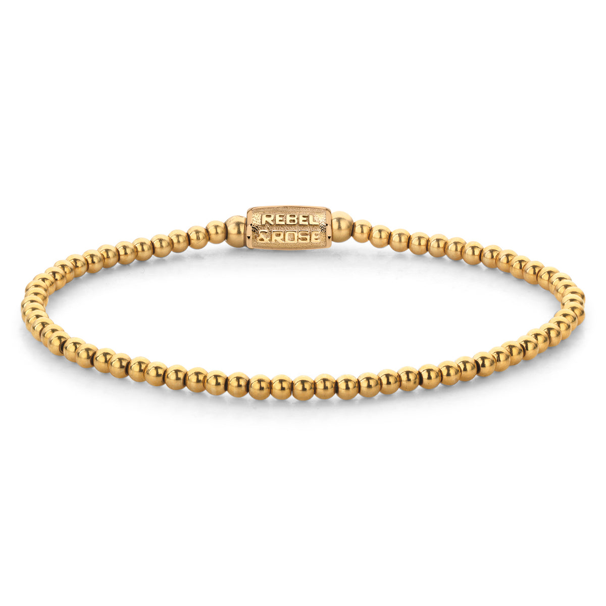 Kette aus gelben Gold mit 3 mm großen Kugeln und einem schlichten Verschluss