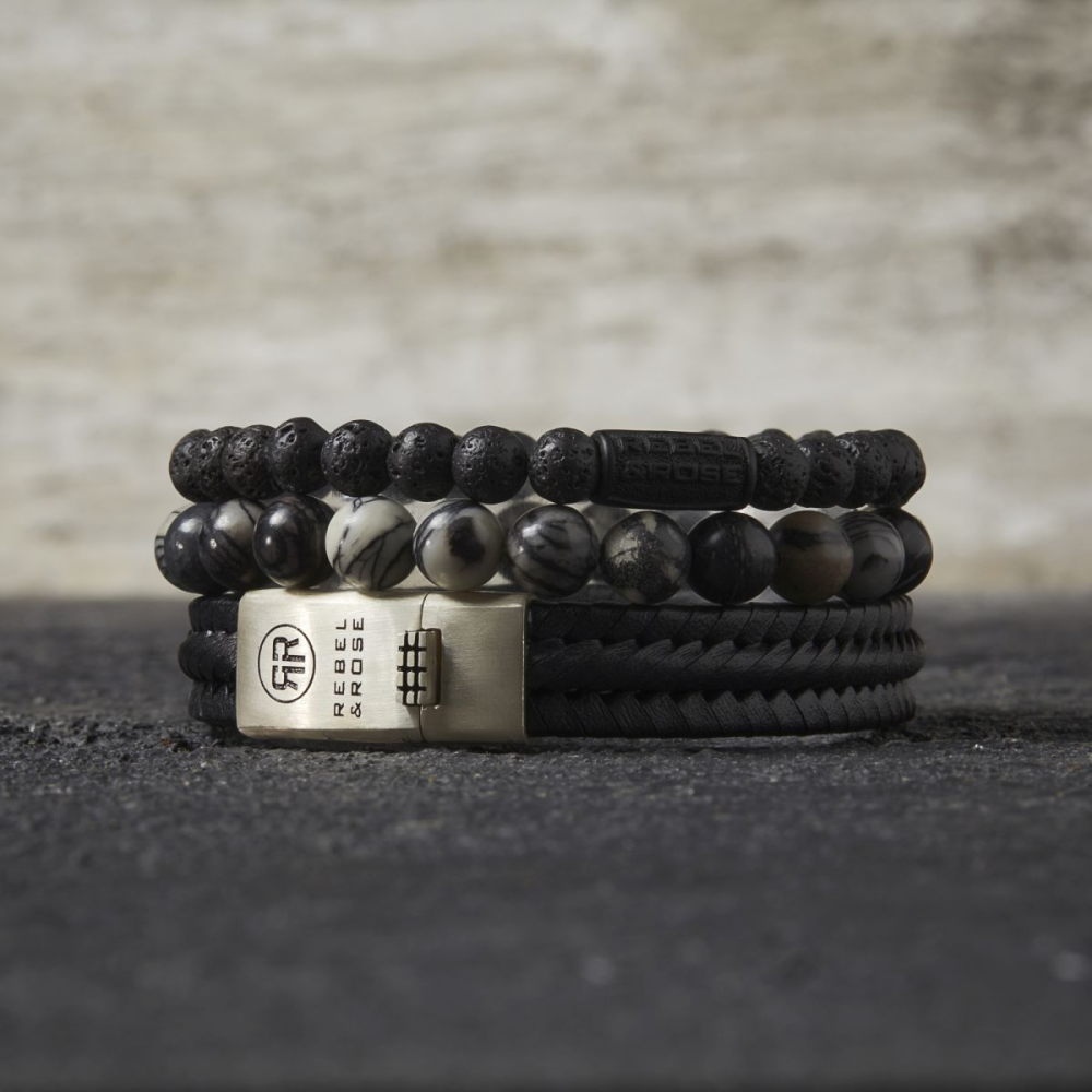 Black Moon - All-Black - 6mm - Perlenarmband Herren