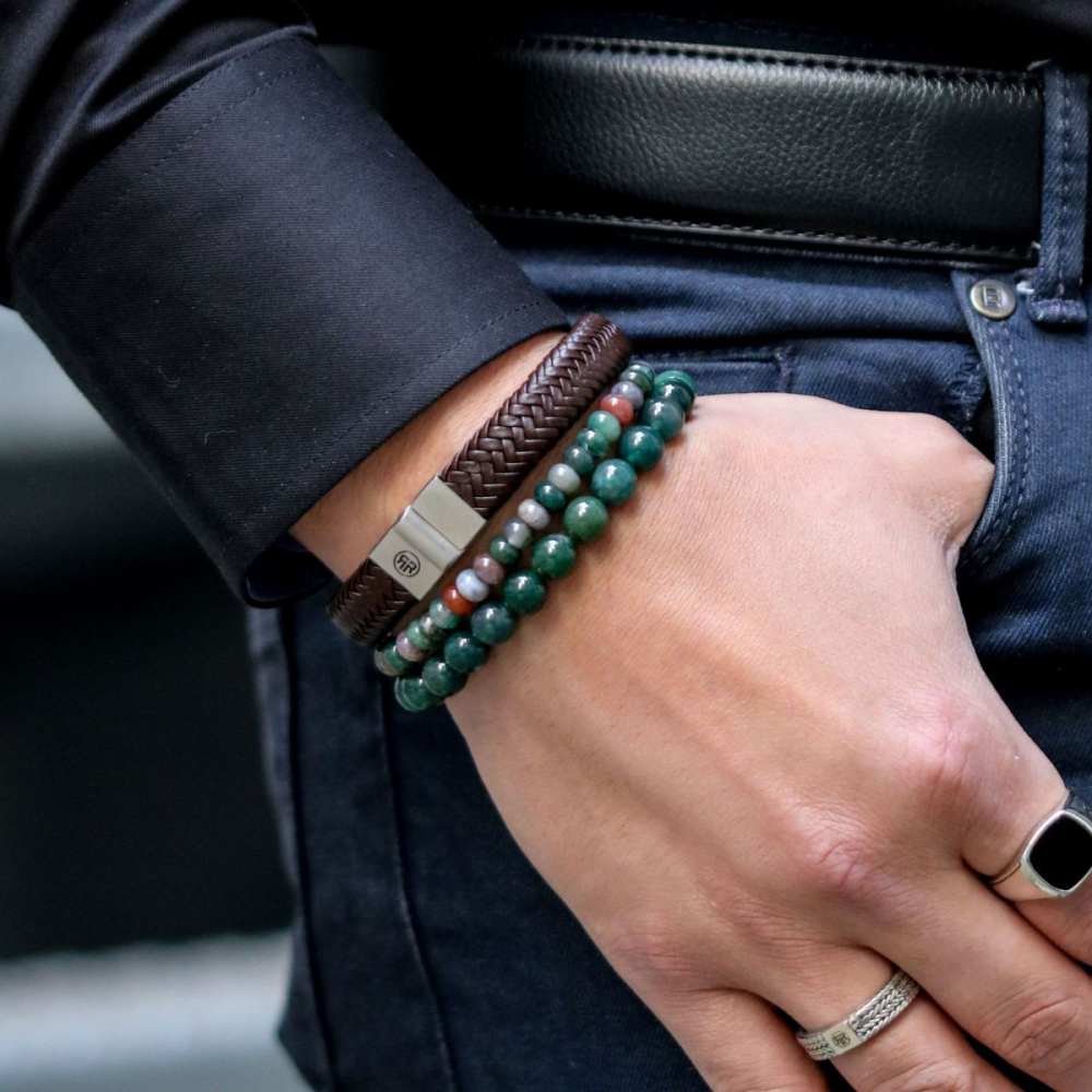 Indian Summer Round Slices - 6mm - Perlenarmband Herren