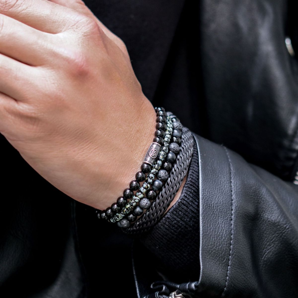 Black Velvet Vintage - 6mm - Perlen Herren Armband