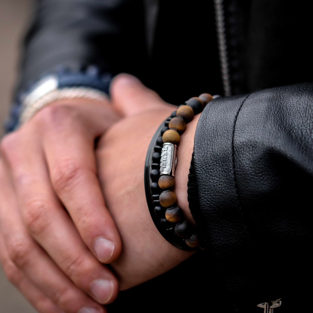 Matt Tiger Lily - 8mm - Perlen Herren Armband