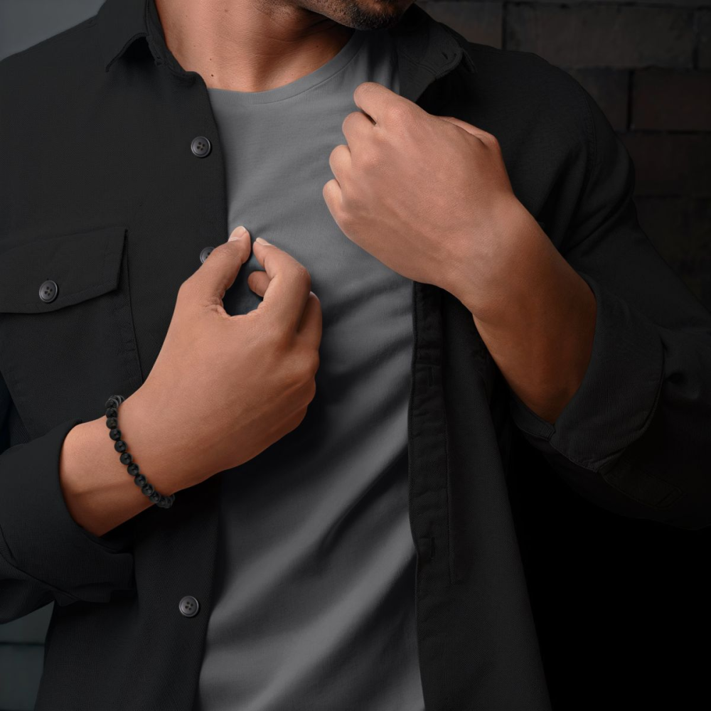 Black Velvet Vintage – 8mm – Herren Perlen Armband