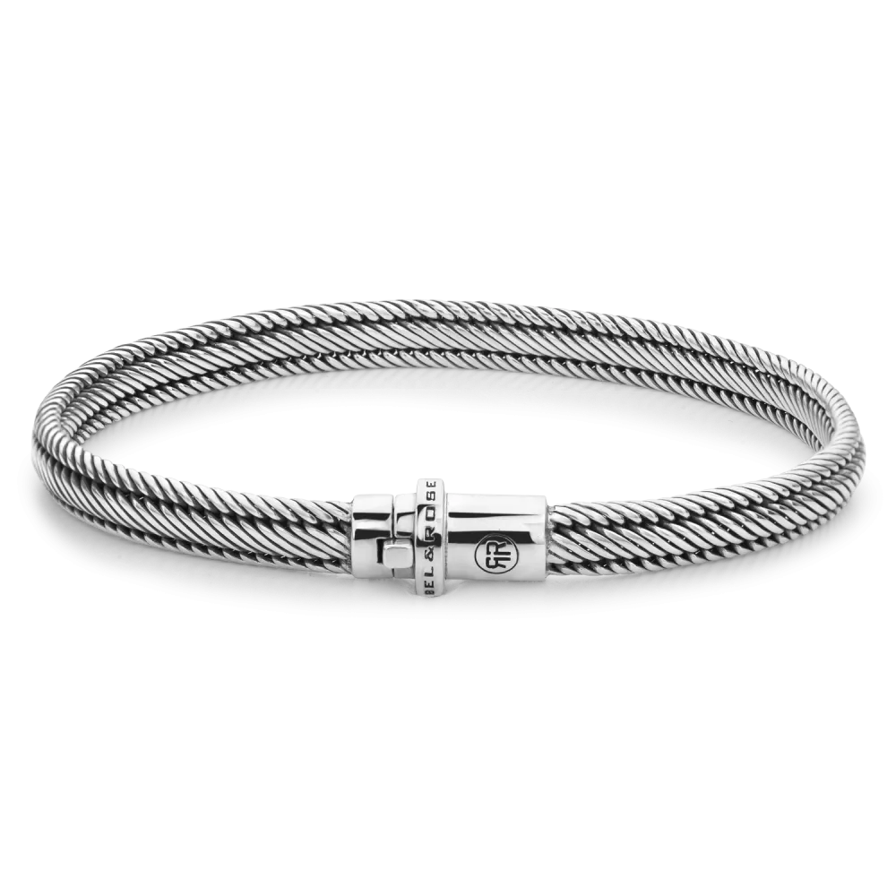 Armband aus 925er Silber mit geflochtenem Design und schmalem Verschluss