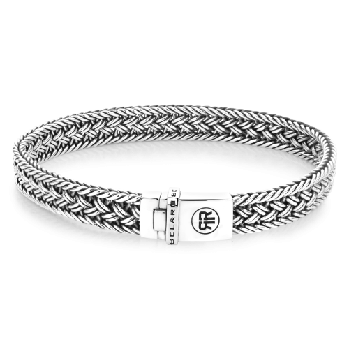Herrenarmband aus 925er Silber mit geflochtenem Design und schlichter Verschlussmechanik