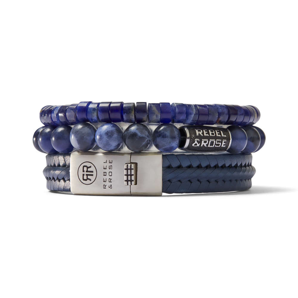 Twisted 925 Navy – Lederarmband für Herren
