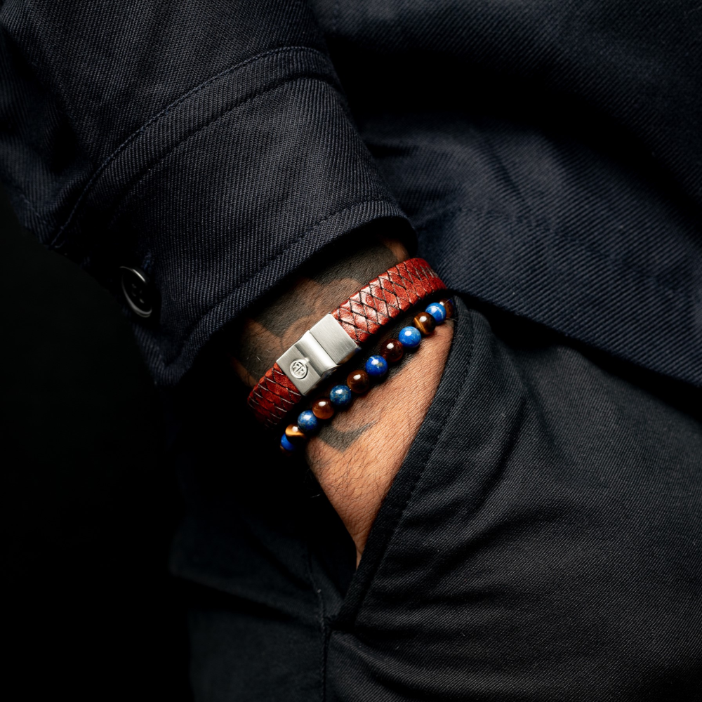 Mix Tiger Lapis - 6mm - Perlenarmband Herren