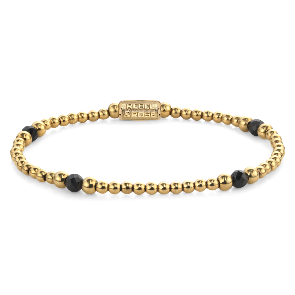 Touch of Black Glam Rocks - 4mm - Kralen Armband Dames