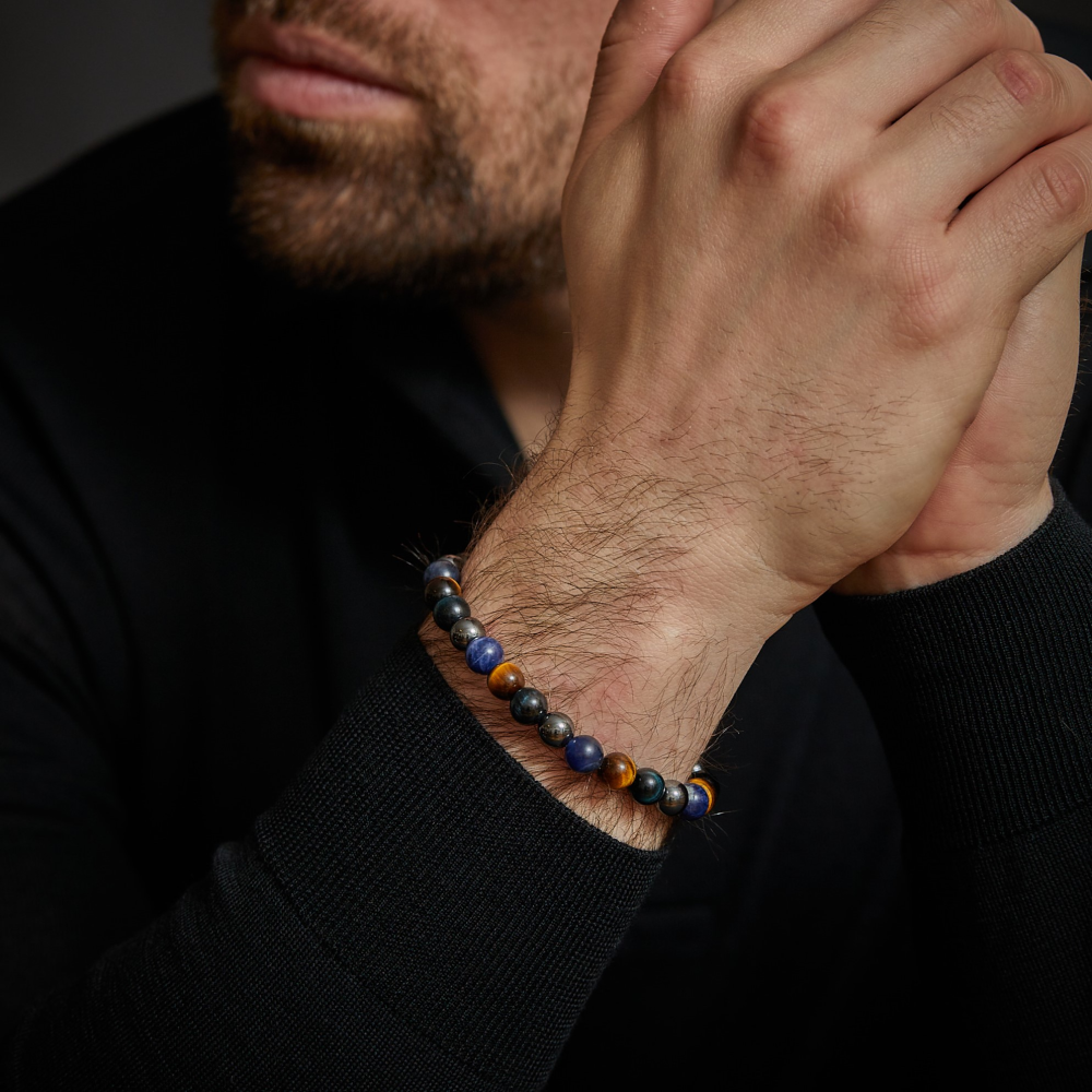 Blue Rain Vintage - 8mm - Perlenarmband Herren