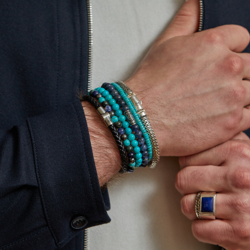 Blue Nights Vintage - 6mm - Perlen Herren Armband