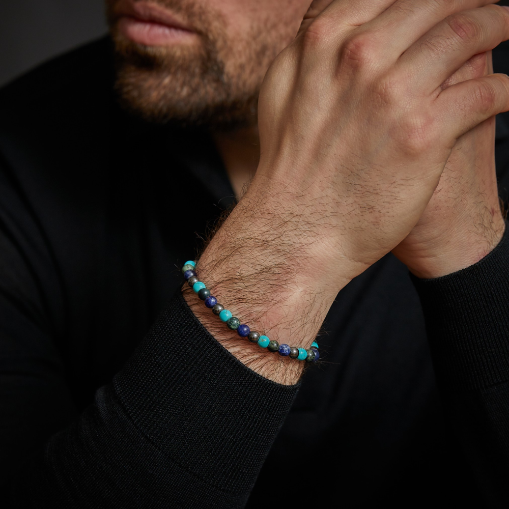 Blue Nights Vintage - 6mm - Perlen Herren Armband