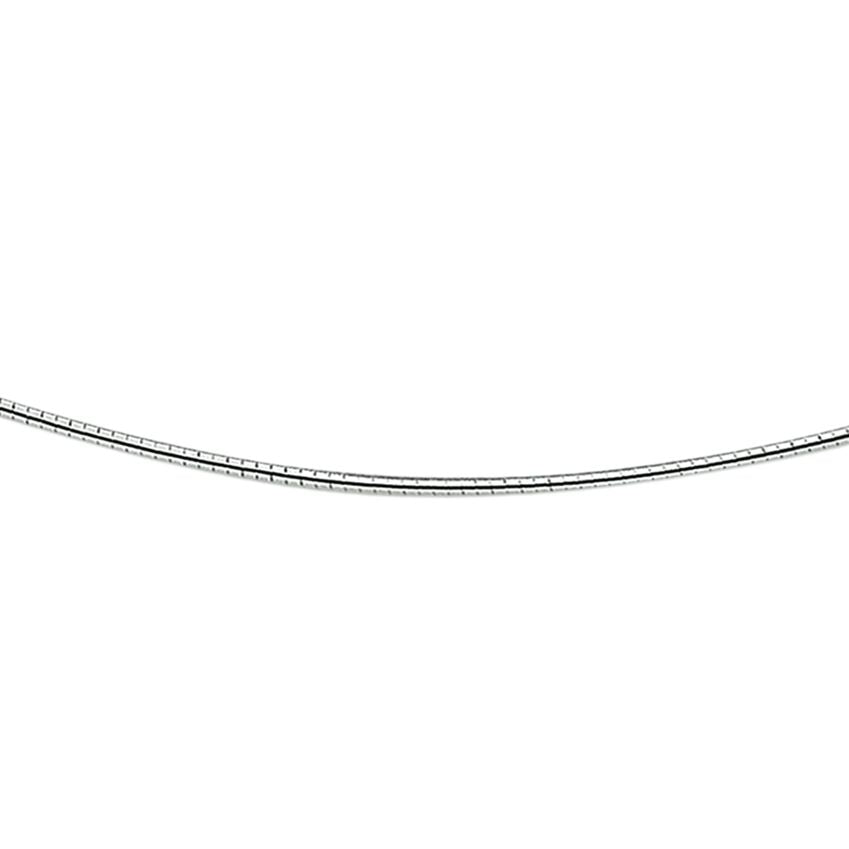 Collier mit rundem, 1,4 mm dickem, rhodiniertem Silber