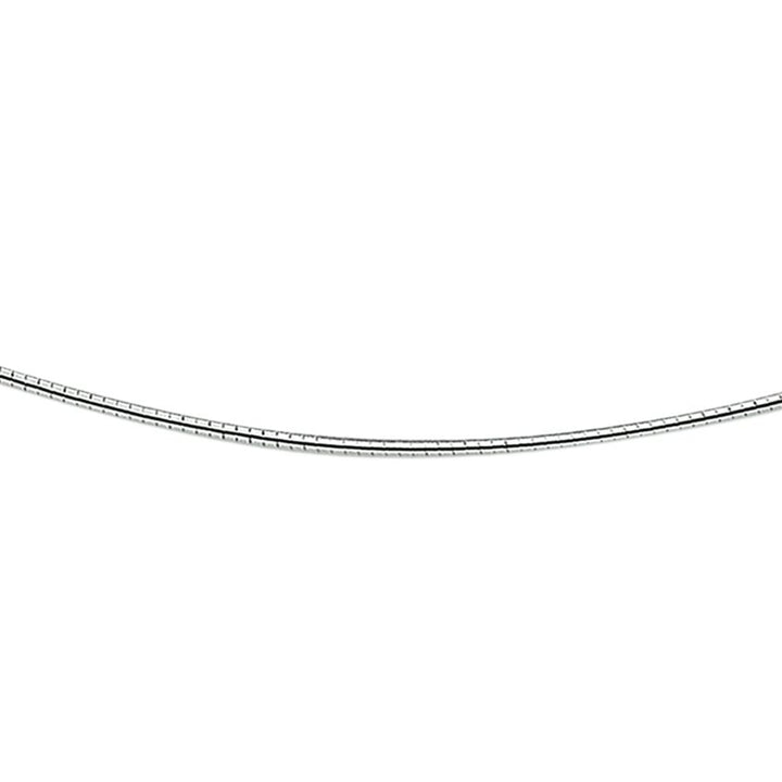Halskette Omega rund 1,4 mm Silber rhodiniert