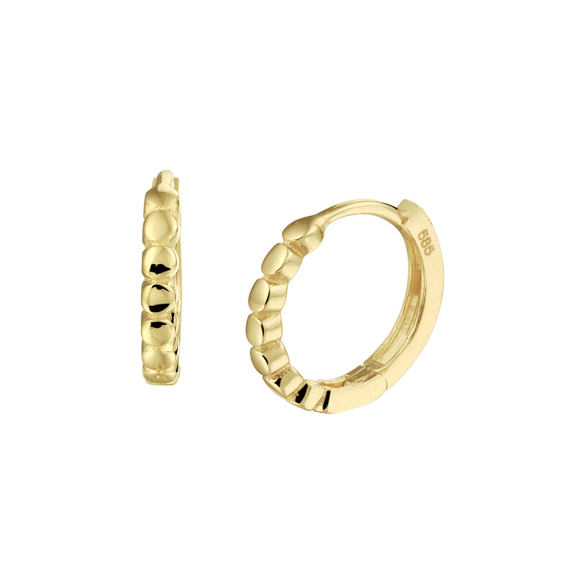 Klapp-Ohrringe aus 14K Gelbgold mit strukturiertem Design