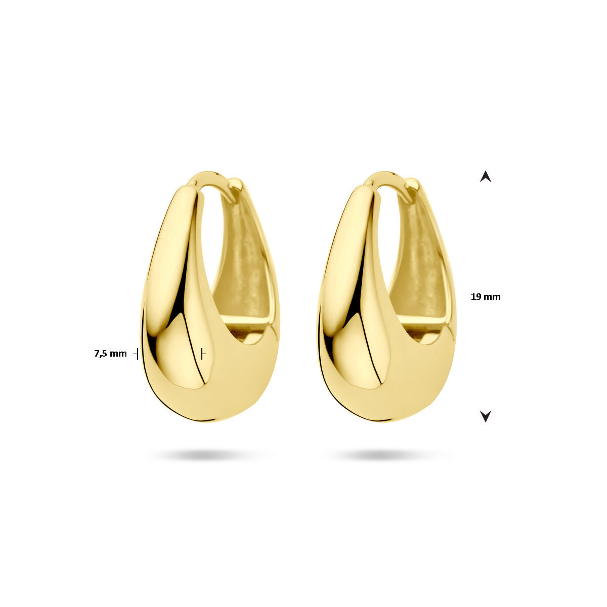 Klappohrringe 19 mm 1 Mikron vergoldet (gelb)