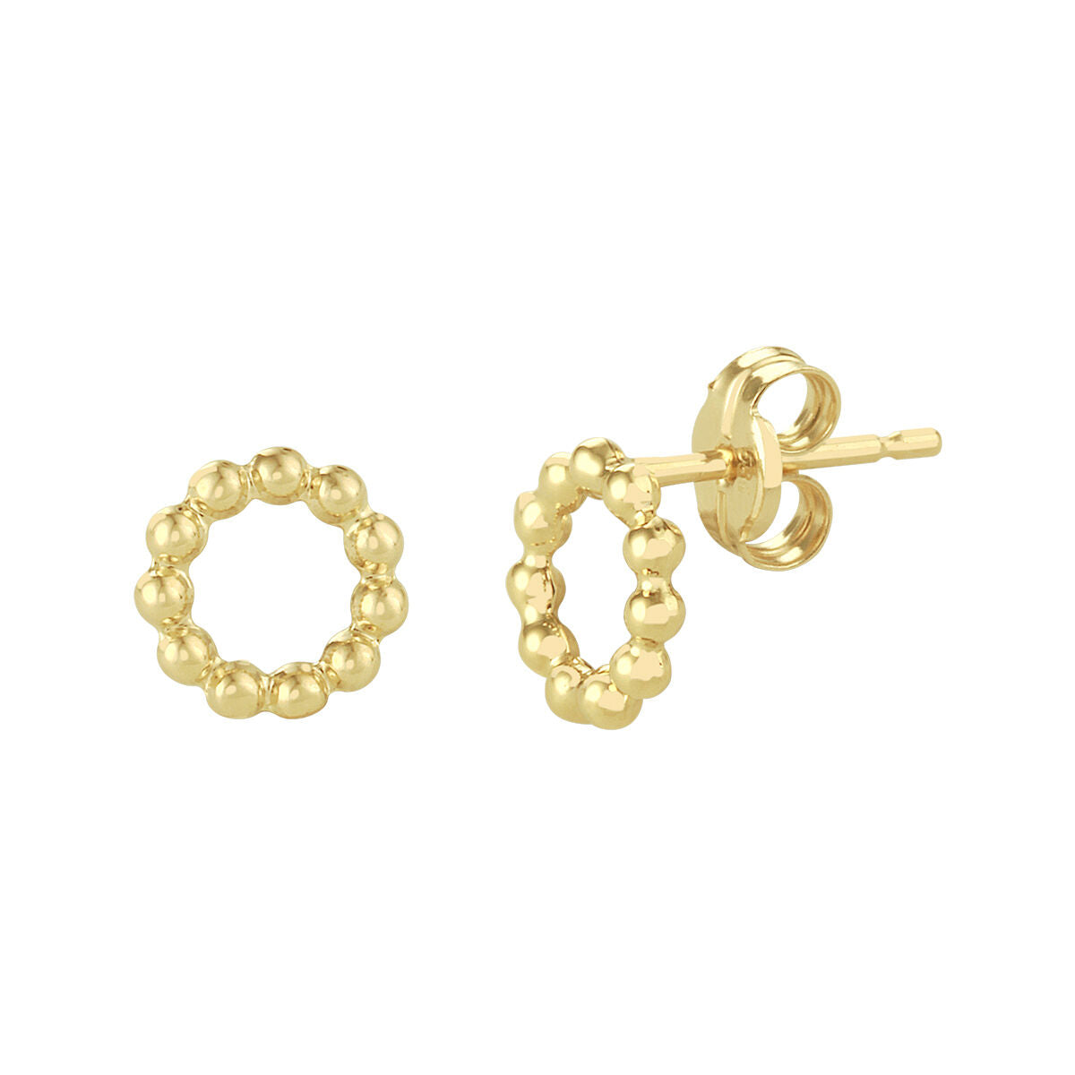 Ohrstecker aus 14K Gelbgold in runder Form mit kleinen Kugeln