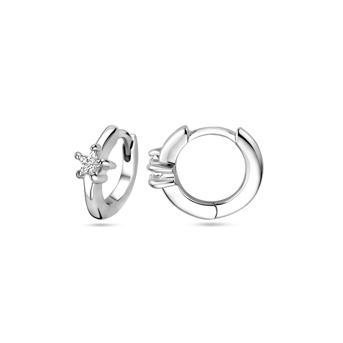 Klappohrringe Zirkonia 10,5 mm Silber rhodiniert