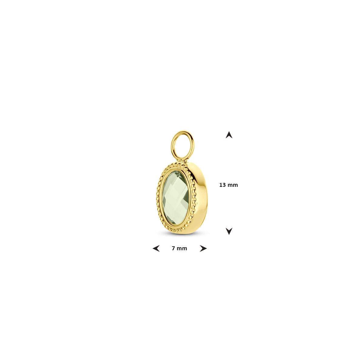 Ohrringanhänger grüne Amethyst 14K Gelbgold