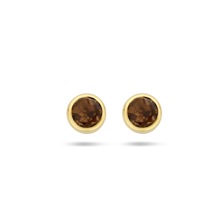 Ohrringe Rauchquarz 14K Gelbgold