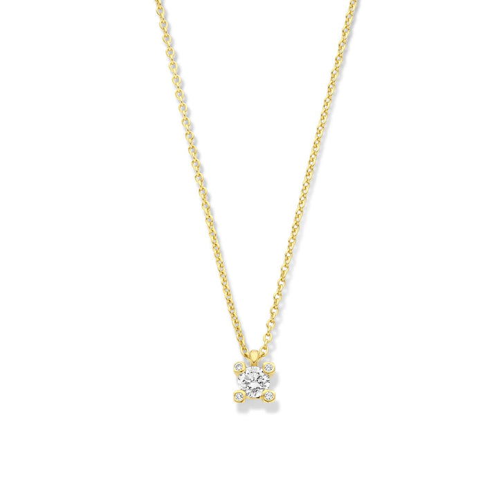 Diamanthalskette 42 cm 0,11 ct H SI 14 K Gelbgold