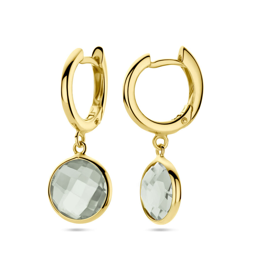 Ohrhänger grüner Amethyst 14K Gelbgold