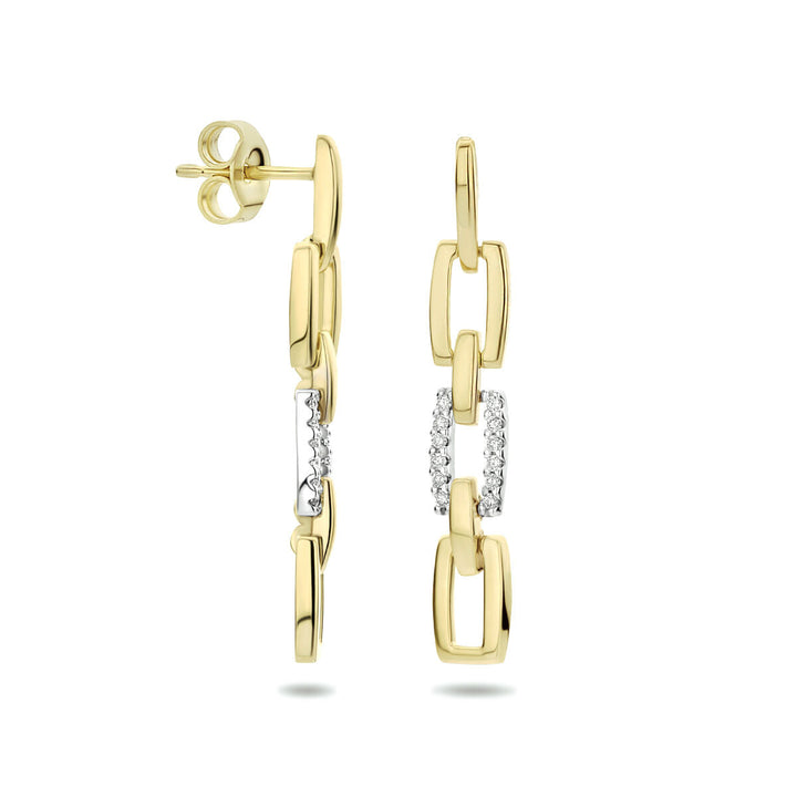 Diamantohrringe 0,10 ct (2x0,05 ct) h si 14K Bicolor-Gold gelb/weiß