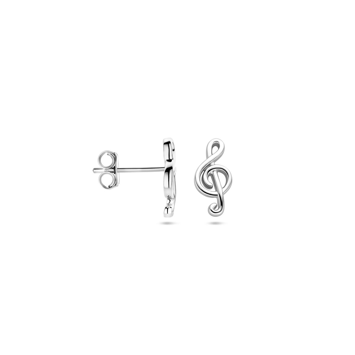 Ohrstecker Musiknote 12 mm Silber rhodiniert